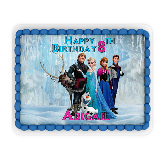 Rectangle Frozen themed personalized cake images