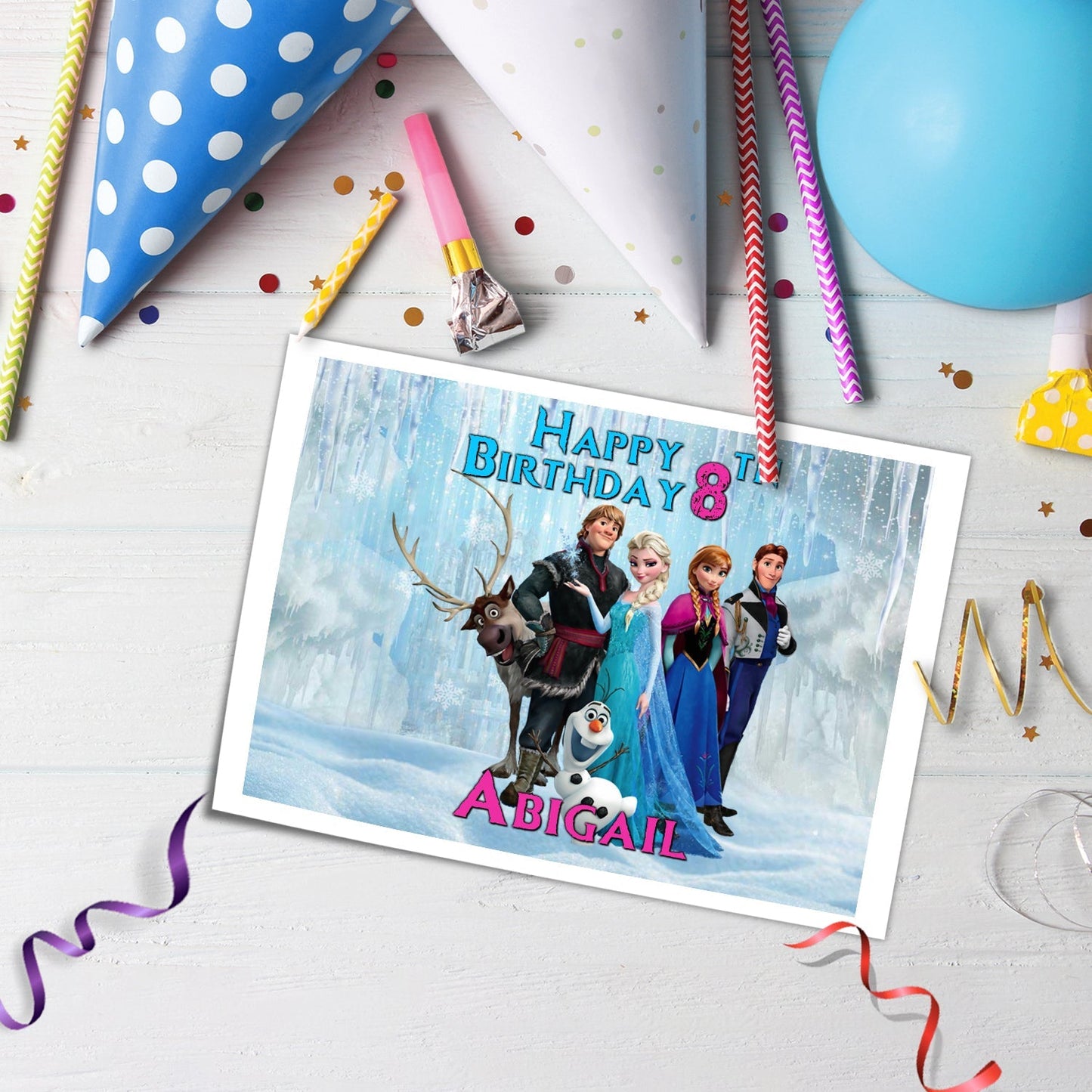 Rectangle Frozen Personalized Cake Images - Make Your Party Unforgettable