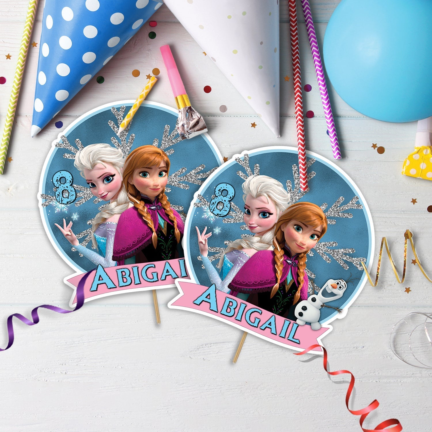 Frozen Birthday Decorations, Disney Frozen Party Supplies, Elsa Anna Themed, Olaf Digital Template, Editable Frozen Image SVG PNG