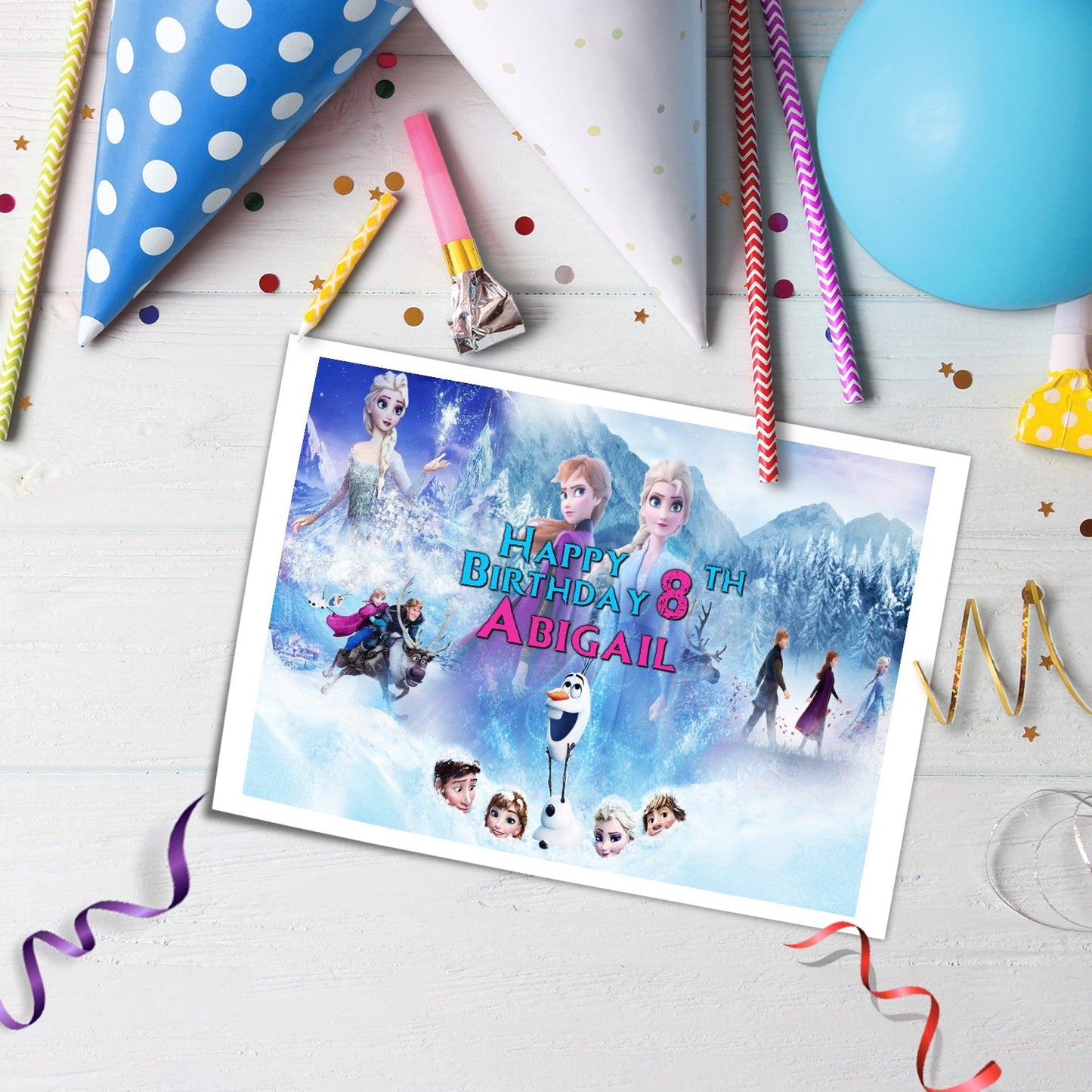 Rectangle Frozen Personalized Cake Images - Make Your Party Unforgettable