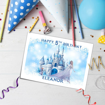 Frozen Personalized Edible Sheet Cake Topper for Unique Cake Designs