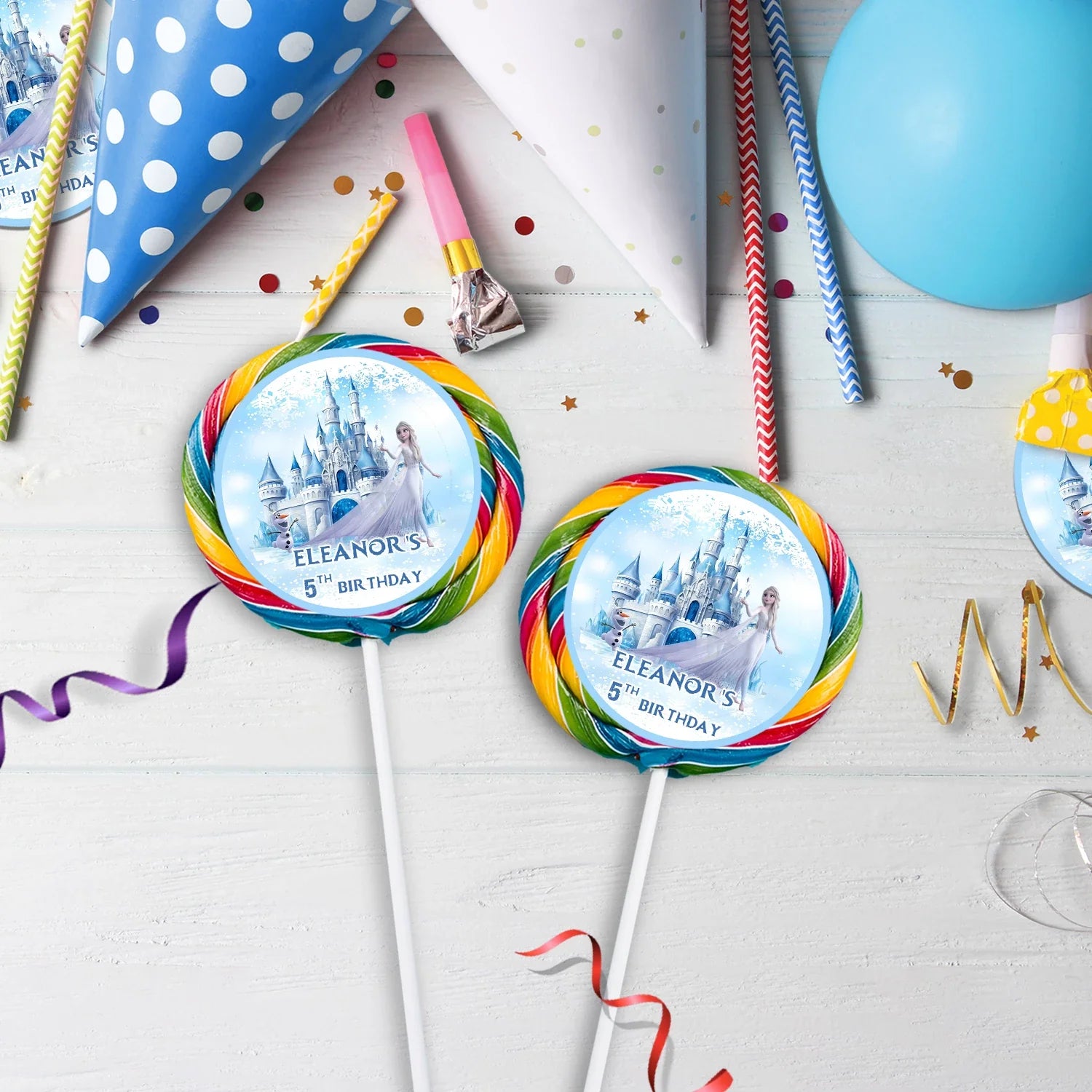 Frozen Birthday Decorations, Anna, Elsa, Olaf Party Supplies, Frozen Themed, Frozen Disney Digital Template, Editable Frozen Image SVG PNG