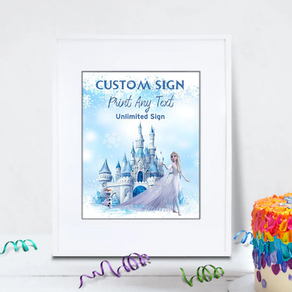 Frozen Birthday Decorations, Anna, Elsa, Olaf Party Supplies, Frozen Themed, Frozen Disney Digital Template, Editable Frozen Image SVG PNG