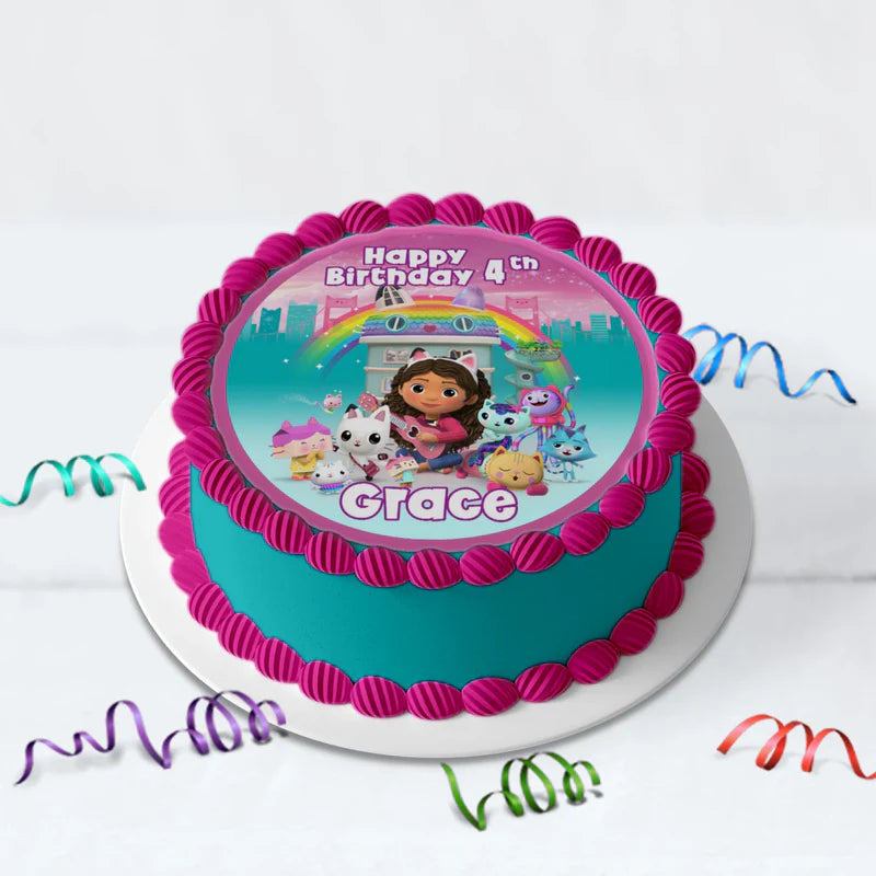 Gabby's Dollhouse Birthday Decorations, Gabby Party Supplies, Pandy Paws Themed, Gabby TV series Digital Template, Editable Gabby's Dollhouse Image SVG PNG