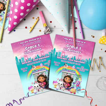 Gabby's Dollhouse Birthday Decorations, Gabby Party Supplies, Pandy Paws Themed, Gabby TV series Digital Template, Editable Gabby's Dollhouse Image SVG PNG