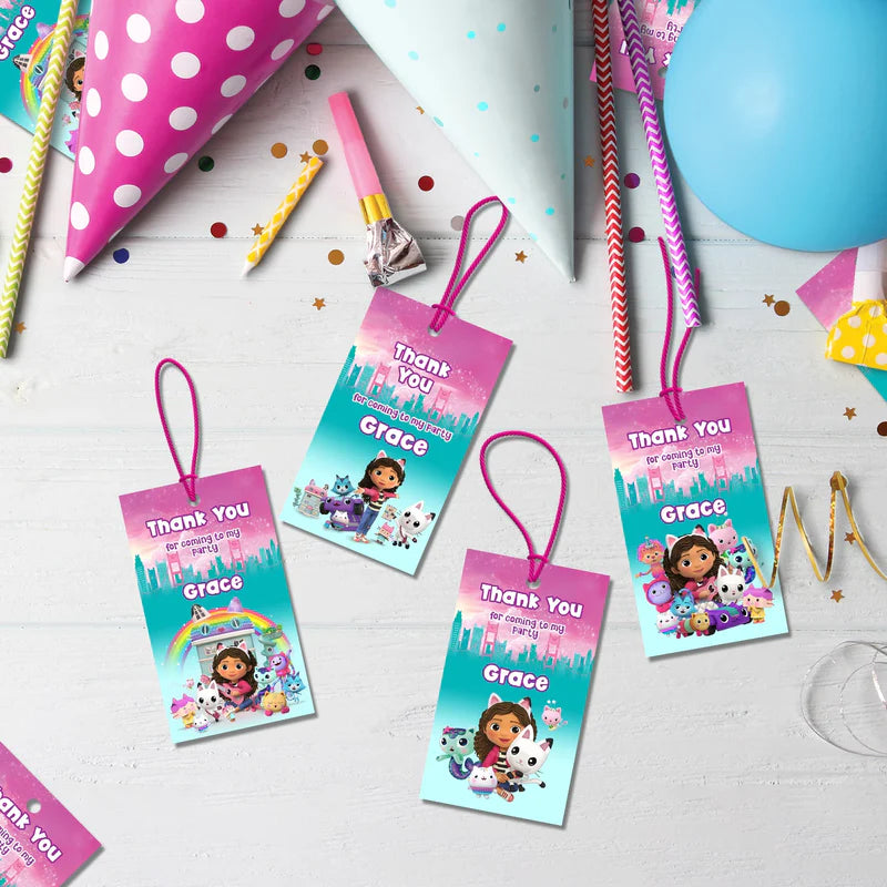 Gabby's Dollhouse Birthday Decorations, Gabby Party Supplies, Pandy Paws Themed, Gabby TV series Digital Template, Editable Gabby's Dollhouse Image SVG PNG