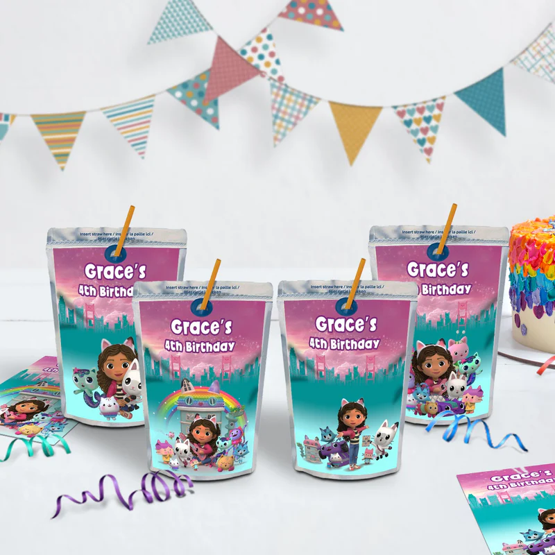 Gabby's Dollhouse Birthday Decorations, Gabby Party Supplies, Pandy Paws Themed, Gabby TV series Digital Template, Editable Gabby's Dollhouse Image SVG PNG