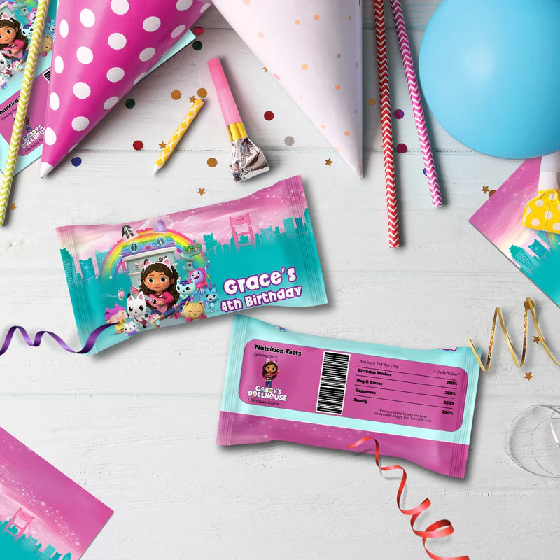 Gabby's Dollhouse Birthday Decorations, Gabby Party Supplies, Pandy Paws Themed, Gabby TV series Digital Template, Editable Gabby's Dollhouse Image SVG PNG