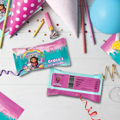 Gabby's Dollhouse Birthday Decorations, Gabby Party Supplies, Pandy Paws Themed, Gabby TV series Digital Template, Editable Gabby's Dollhouse Image SVG PNG