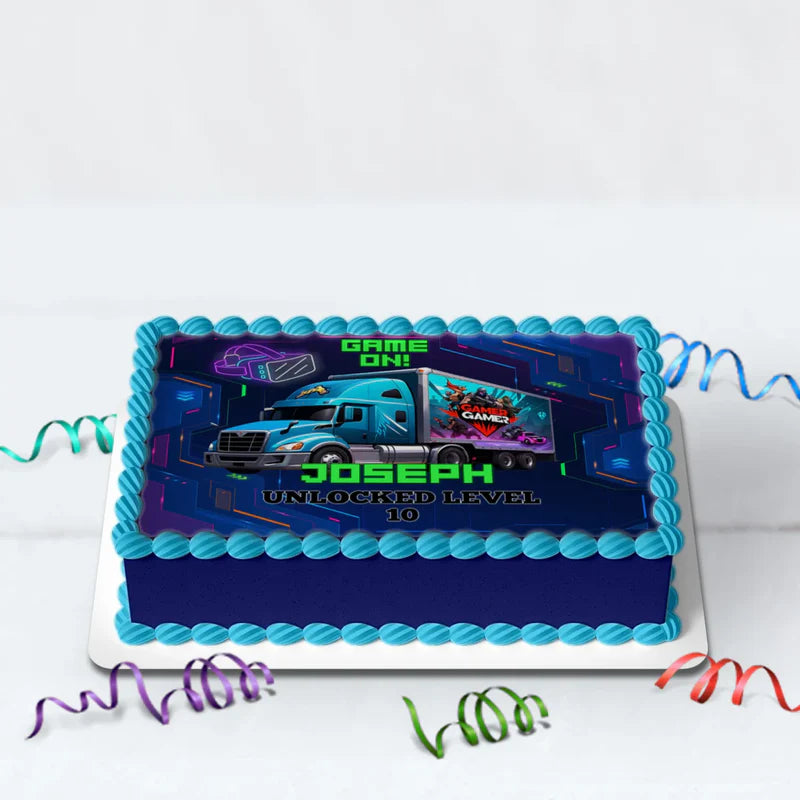 Game Truck Birthday Decorations, Video Games Party Supplies, VR Games Themed, VR Neon Digital Template, Editable Game Truck Image SVG PNG