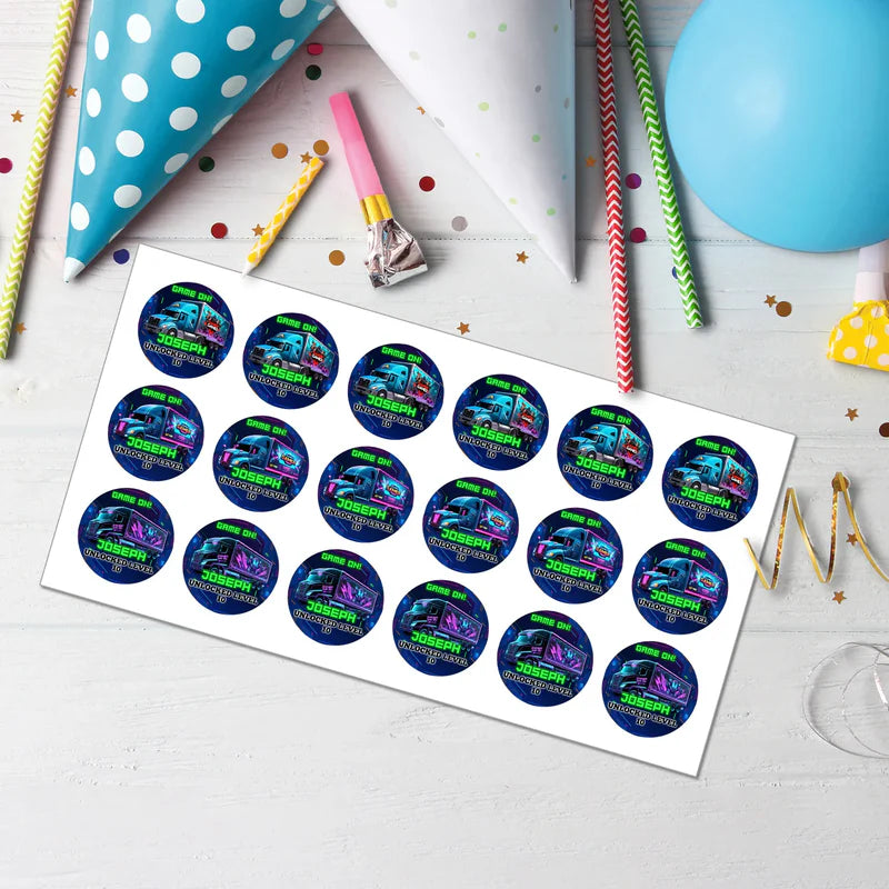 Buy Game Truck Personalized Cupcake Toppers â€“ Custom Party Decor