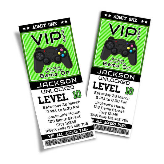 Custom Birthday Ticket Invitations for Playstation