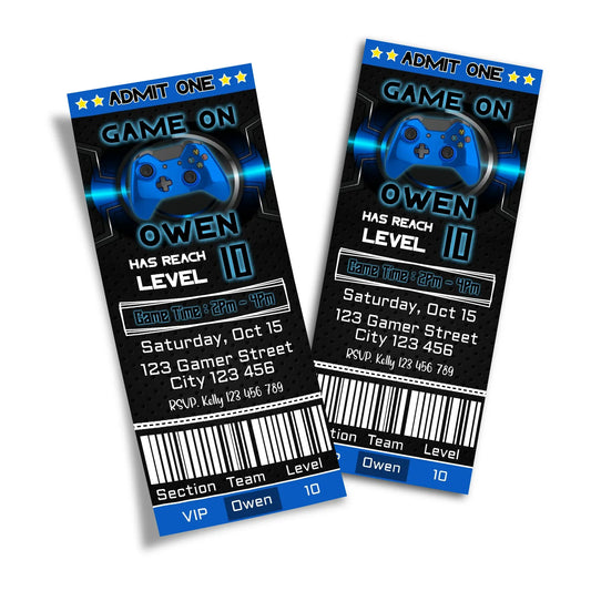 Custom Birthday Ticket Invitations for Xbox