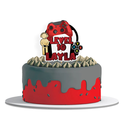 Custom Red Xbox Cake Toppers