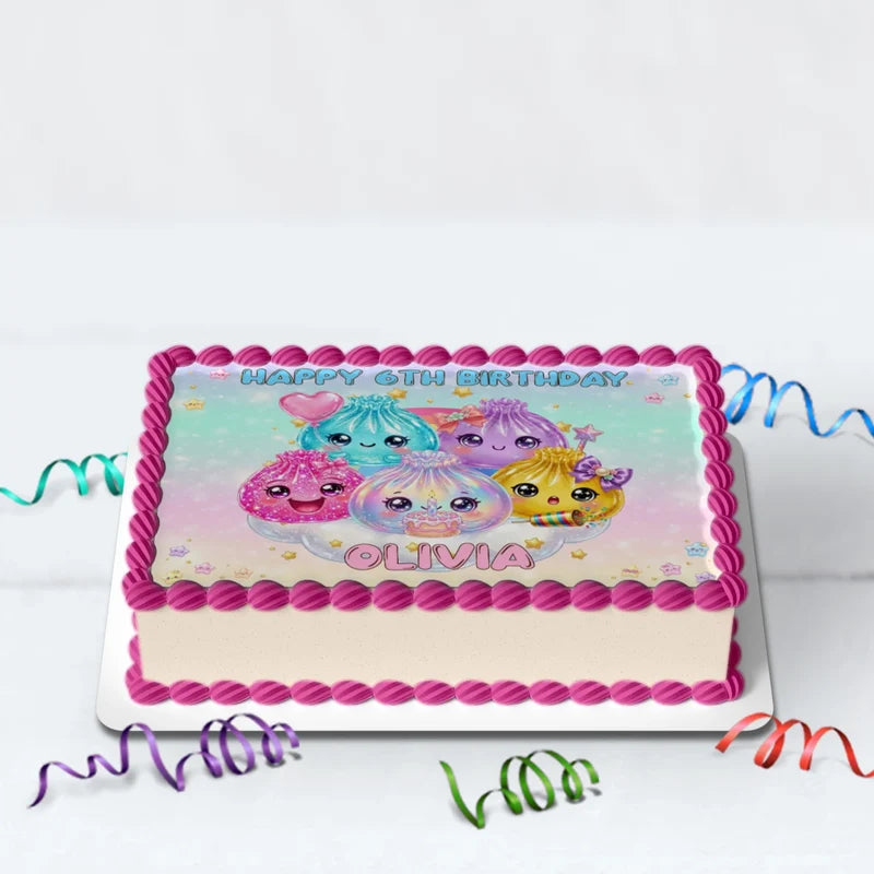 Mystery Box Birthday Decorations, Squishy Toy Party Supplies, Glitter Dumpling Themed, Viral kids toy Digital Template, Editable Glitter Dumpling Image SVG PNG