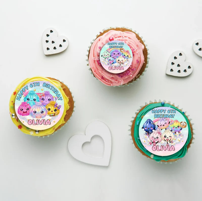 Mystery Box Birthday Decorations, Squishy Toy Party Supplies, Glitter Dumpling Themed, Viral kids toy Digital Template, Editable Glitter Dumpling Image SVG PNG