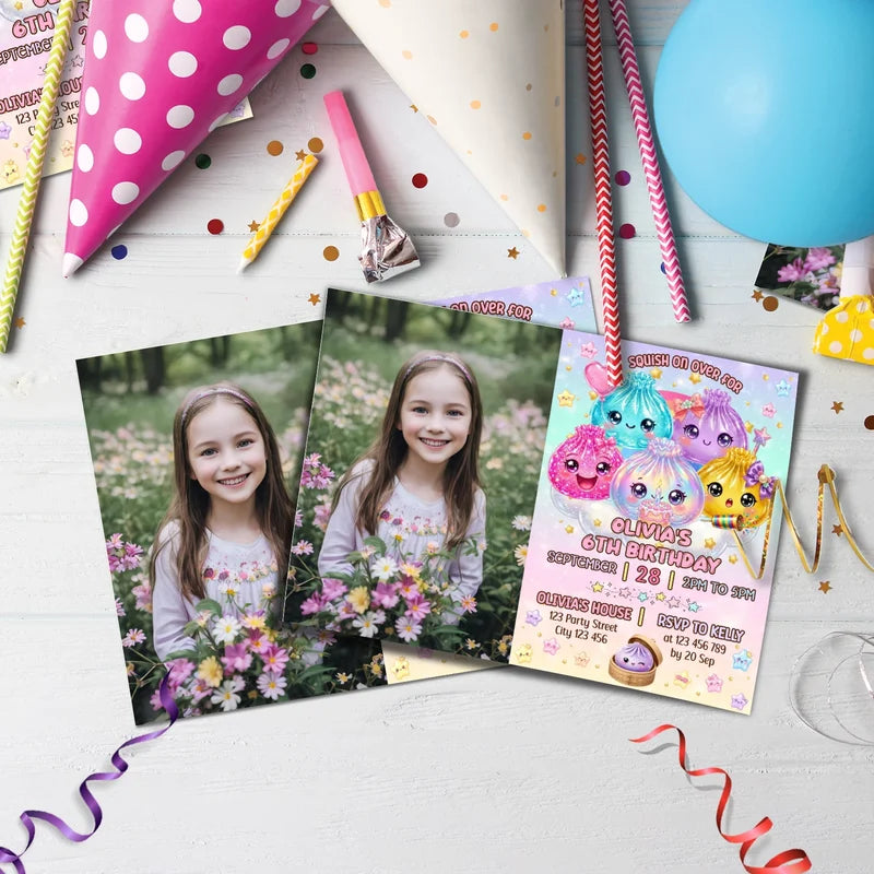 Mystery Box Birthday Decorations, Squishy Toy Party Supplies, Glitter Dumpling Themed, Viral kids toy Digital Template, Editable Glitter Dumpling Image SVG PNG