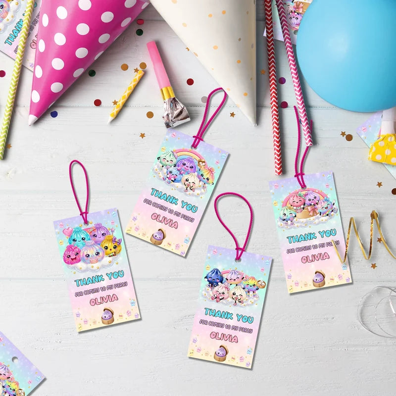 Mystery Box Birthday Decorations, Squishy Toy Party Supplies, Glitter Dumpling Themed, Viral kids toy Digital Template, Editable Glitter Dumpling Image SVG PNG