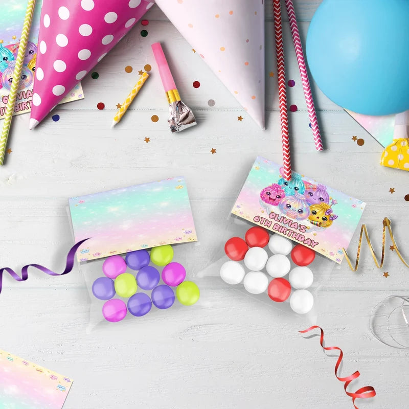 Mystery Box Birthday Decorations, Squishy Toy Party Supplies, Glitter Dumpling Themed, Viral kids toy Digital Template, Editable Glitter Dumpling Image SVG PNG