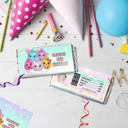 Mystery Box Birthday Decorations, Squishy Toy Party Supplies, Glitter Dumpling Themed, Viral kids toy Digital Template, Editable Glitter Dumpling Image SVG PNG