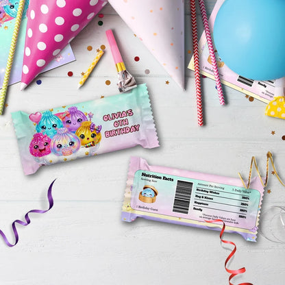 Mystery Box Birthday Decorations, Squishy Toy Party Supplies, Glitter Dumpling Themed, Viral kids toy Digital Template, Editable Glitter Dumpling Image SVG PNG