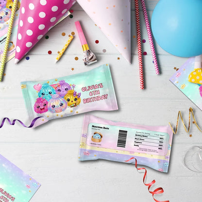 Mystery Box Birthday Decorations, Squishy Toy Party Supplies, Glitter Dumpling Themed, Viral kids toy Digital Template, Editable Glitter Dumpling Image SVG PNG