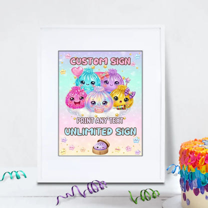 Mystery Box Birthday Decorations, Squishy Toy Party Supplies, Glitter Dumpling Themed, Viral kids toy Digital Template, Editable Glitter Dumpling Image SVG PNG
