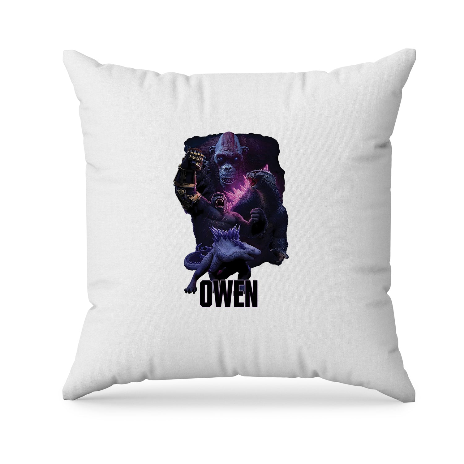 Pillowcase with Godzilla vs Kong sublimation for themed bedroom decor