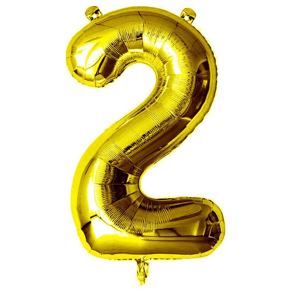 Gold Number 2 Foil Balloon