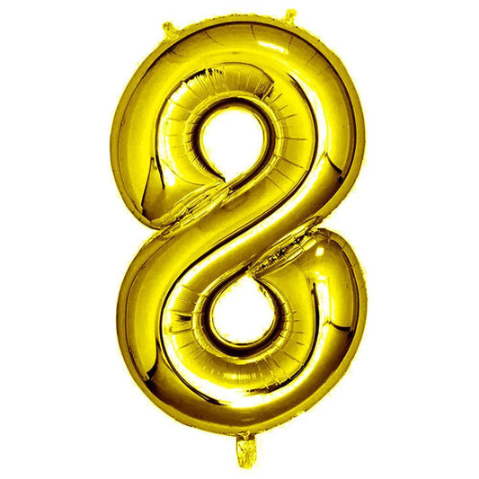 Gold Number 8 Foil Balloon