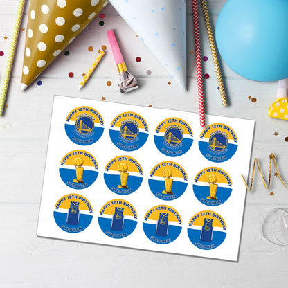 Golden State Warriors Cupcakes Toppers Personalized Decor