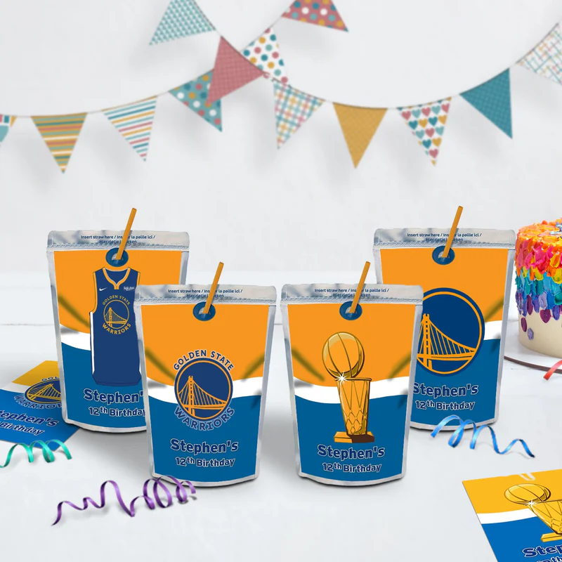 Golden State Warriors Birthday Decorations, NBA Team Party Supplies, Basketball Themed, GSW Stephen Curry Digital Template, Editable Golden State Warriors Image SVG PNG