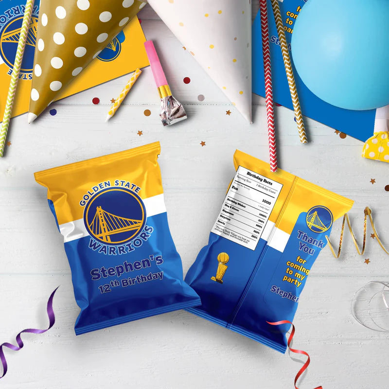 Golden State Warriors Birthday Decorations, NBA Team Party Supplies, Basketball Themed, GSW Stephen Curry Digital Template, Editable Golden State Warriors Image SVG PNG