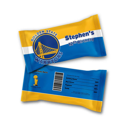 Golden State Warriors Skittles label in sticker format with colorful team-themed graphics