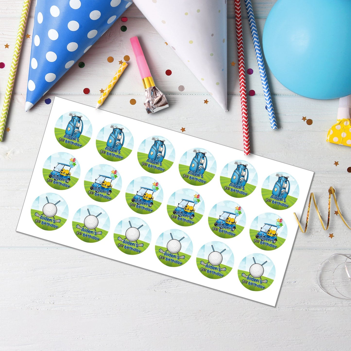 Mini Golf Cupcake Toppers - Personalized Touch for Mini Golf-Themed Parties and Events
