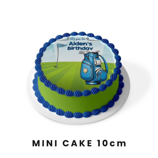 Mini Golf Personalized Edible Sheet Cake Images - Round: Edible round cake images with mini golf design for personalization