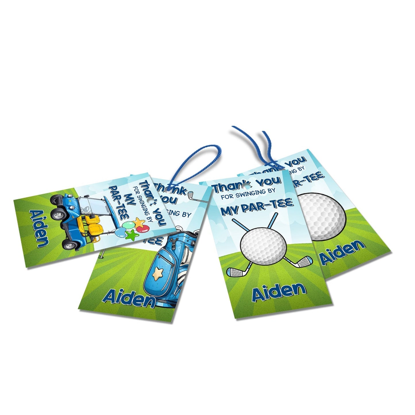 Mini Golf Thank You Tags: Custom thank you tags with mini golf aesthetic