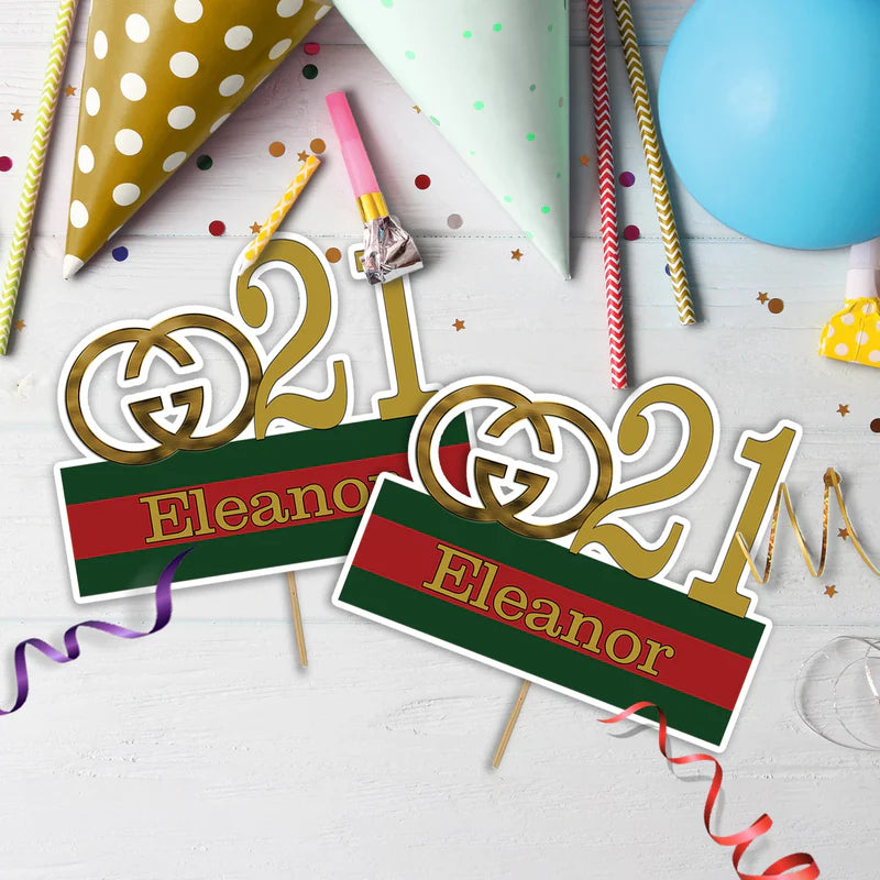 Gucci Inspired Birthday Decorations, Gucci Inspired Party Supplies, Gucci Inspired Themed, Gucci Style Inspired Digital Template, Editable Gucci Inspired Image SVG PNG