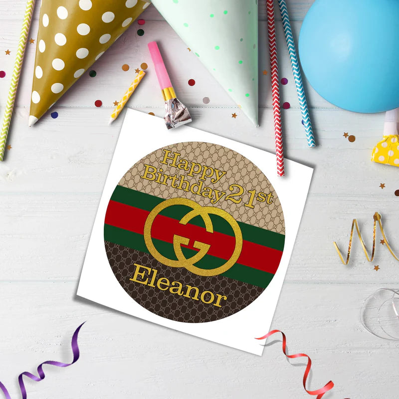 Gucci Inspired Edible Icing Sheet Cake Images Personalized
