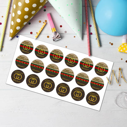 Gucci Inspired Cupcake Toppers Personalized Party Decor