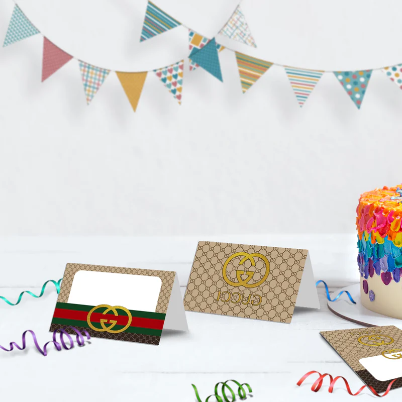 Gucci Inspired Birthday Decorations, Gucci Inspired Party Supplies, Gucci Inspired Themed, Gucci Style Inspired Digital Template, Editable Gucci Inspired Image SVG PNG