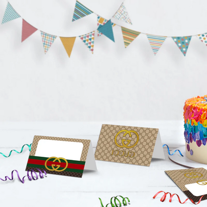 Gucci Inspired Birthday Decorations, Gucci Inspired Party Supplies, Gucci Inspired Themed, Gucci Style Inspired Digital Template, Editable Gucci Inspired Image SVG PNG