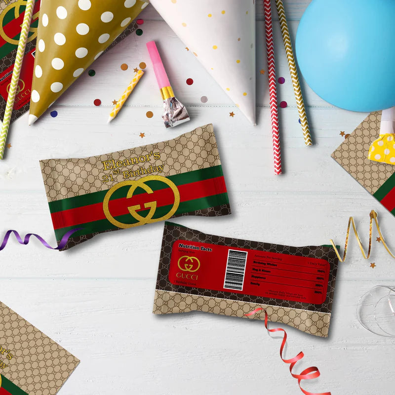 Gucci Inspired Birthday Decorations, Gucci Inspired Party Supplies, Gucci Inspired Themed, Gucci Style Inspired Digital Template, Editable Gucci Inspired Image SVG PNG