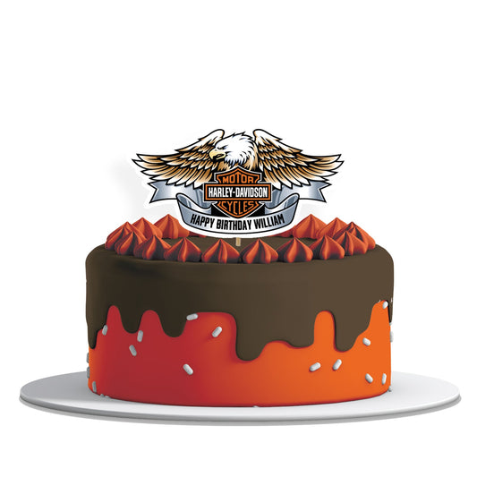 Custom Harley Davidson cake topper for personalized decoration