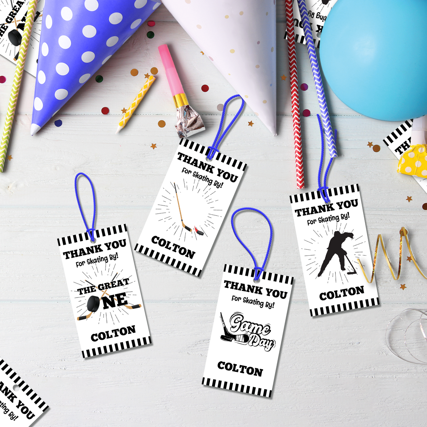 Hockey Birthday Decorations, 1st Birthday Party Supplies, Hockey Black and white Themed, Ice Skating 1st Birthday Digital Template, Editable Hockey 1st Birthday Image SVG PNG