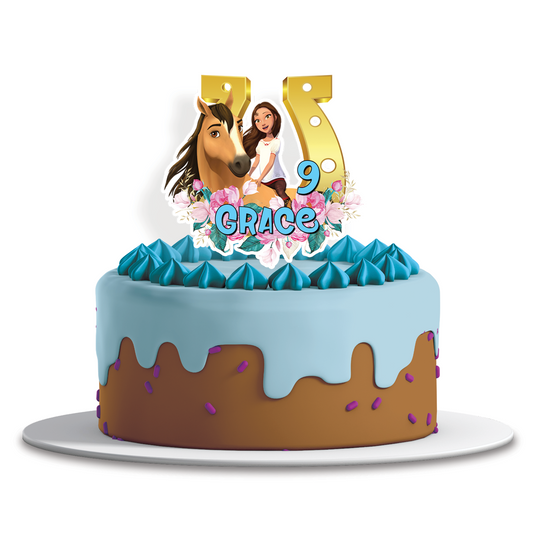 Personalized Horse The Spirit Theme Cake Topper - Custom Horse Theme Party Cake Decoration