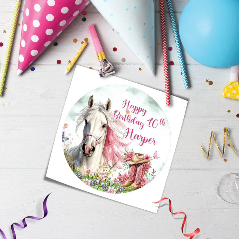 Horse Equestrian Edible Icing Sheet Cake Images Custom