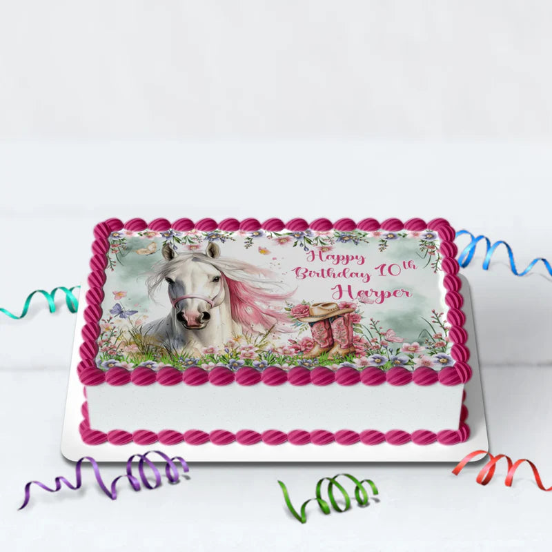 Horse Birthday Decorations, Cow girls Party Supplies, Horseshoe Themed, Horse Digital Template, Editable Horse Equestrian Image SVG PNG