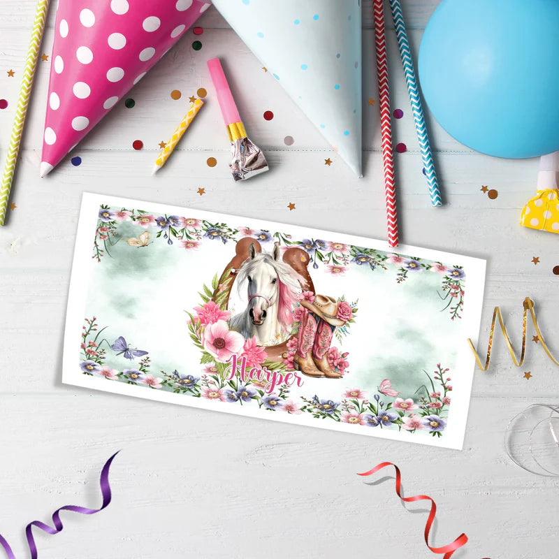 Horse Birthday Decorations, Cow girls Party Supplies, Horseshoe Themed, Horse Digital Template, Editable Horse Equestrian Image SVG PNG