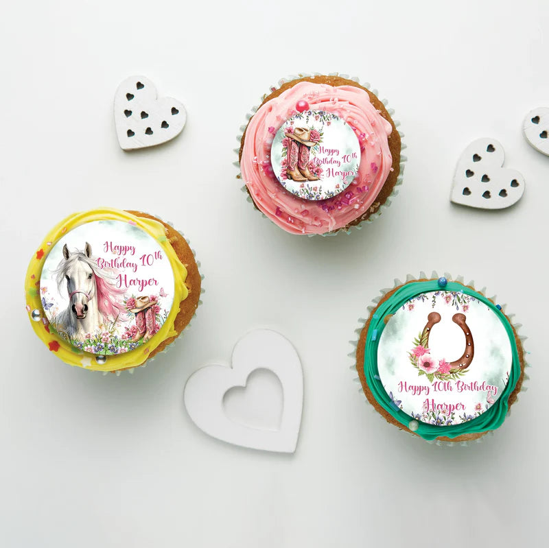 Horse Birthday Decorations, Cow girls Party Supplies, Horseshoe Themed, Horse Digital Template, Editable Horse Equestrian Image SVG PNG